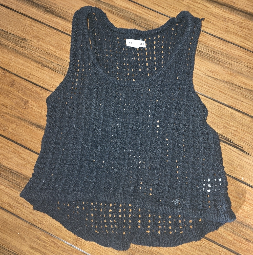 Aeropostale Black Crochet Knit Tank Top Small Juniors